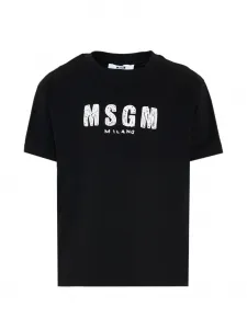 Футболка с короткими рукавами и принтом-логотипом MSGM Kids, черный