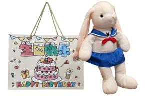 Мягкая игрушка в виде милого и игривого кролика-регулировщика морской полиции, плюшевая кукла, высота 35см/50см, длина 35см Mise