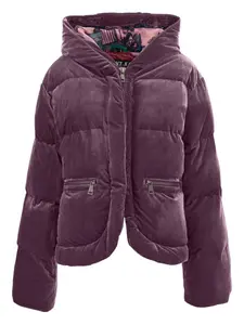 Бархатная куртка-пуховик Versace Jeans Couture, фиолетовый