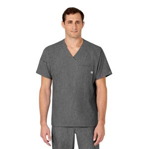 Мужская медицинская рубашка W123 с V-образным вырезом Wink, Charcoal heather