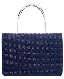 Удлиненная сумка-мессенджер с магнитной застежкой и кристаллами Nina, Navy