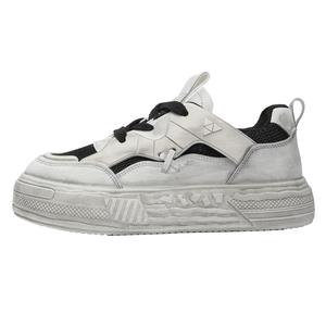 Wooden Rabbit Амортизирующие, износостойкие, дышащие, увеличивающие рост низкие скейтерские кроссовки мужские серо-черные, цвет Gray Black