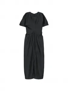 Платье миди Ella с V-образным вырезом и короткими рукавами Soeur, черный