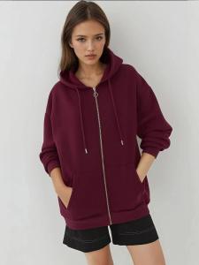 Толстовка с капюшоном на молнии Hiccup, бургундия