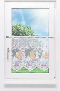 Штора для кафе - кофейник (Ш x В) 216 см * 50 см, розовая/розово-оранжевая Lysel