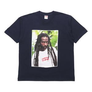 Футболка ss19 buju banton tee reggae character printing short sleeve navy blue Supreme, синий