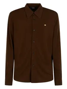 Рубашка с логотипом на планке Amiri, коричневый