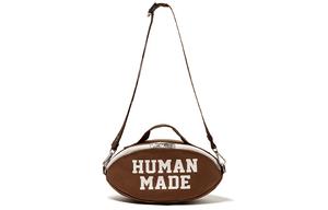 Хлопковая поясная сумка, плечевая сумка унисекс коричневая HUMAN MADE
