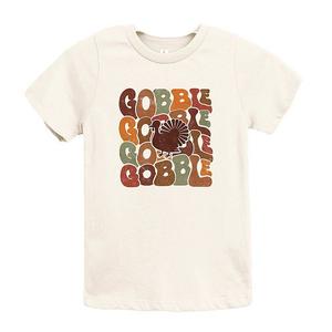 Футболка с принтом Gobble turkey для малышей The Juniper Shop, Cream