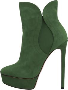Женские элегантные ботильоны FOWT с круглым носком, эластичной платформой, накушенные на щиколотке, с тонким высоким каблуком, праздничные, для клуба, размер 4-16 США, Green