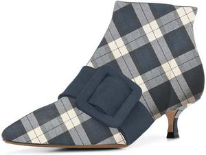 Женские ботильоны XYD с низким каблуком, заостренным носком, боковой молнией и ремешком с пряжкой, короткие, для офиса, вечеринок и повседневной носки, осень-зима, Paid