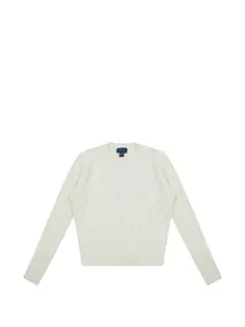 Вязаный свитер с логотипом Polo Ralph Lauren Kids, белый