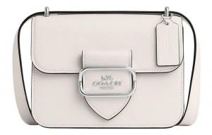 COACH Квадратная сумка из коровьей кожи через плечо кроссбоди женская в ледниково-белом цвете