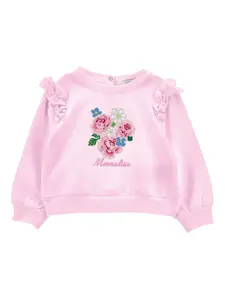 Толстовка с вышитым логотипом Monnalisa, розовый