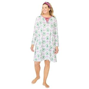 Платье Plus size с вырезом и повязка для волос Dreams & Co., White Holiday Tile