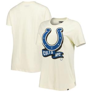 Женская кремовая футболка New Era Indianapolis Colts с хромированной боковой линией, цвет Clt Beige