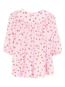 Платье с длинными рукавами и звездным принтом Stella Mccartney Kids, розовый