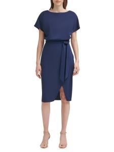 Платье длиной до колена с рукавами летучая мышь Kensie, темно-синий