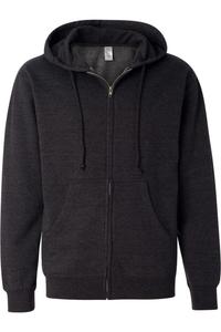 Independent Trading Co. Толстовка средней плотности с капюшоном и застежкой-молнией, цвет charcoal heather