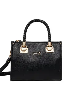 Сумка-шоппер с плетеной ручкой LIU JO, черный