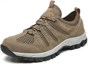 Мужские походные кроссовки дышащие легкие для улицы, трейл-раннинга, летние водные обувь для прогулок, рыбалки, путешествий и повседневного спорта Qacksv, хаки