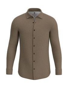 Приталенная рубашка на пуговицах DESOTO, коричневый