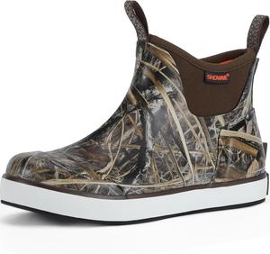 Детские резиновые сапоги Showave, девичьи сапоги Deck, водонепроницаемые детские сапоги для мальчиков, нескользящие неопрена резиновые ботинки, короткие сапожки от грязи, Camo Evos