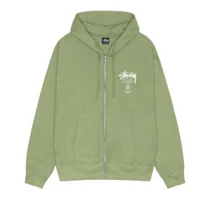 Толстовка на молнии Stussy World Tour Moss