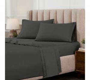 Комплект постельного белья из египетского хлопка с глубокими карманами, 4 предмета, размер Queen, плотность ткани 1000 нитей Superior, Grey