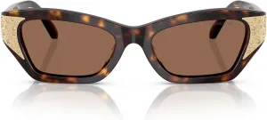Женские солнцезащитные очки Swarovski Sk6029 «Кошачий глаз», Dark Havana/Dark Brown