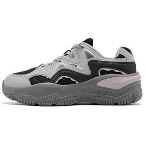 Нескользящие легкие низкие повседневные туфли, увеличивающие рост, женские, серо-черные QIAODAN, Gray Black