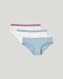 Набор из 3 трусов с разными узорами на бедрах Cotton Juice, мультиколор