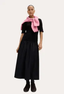 Платье-Миди из трикотажа с заниженной талией Marks & Spencer, Black