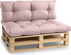 Подушка для поддона, подушка для садового дивана PPI (угловая подушка 60x40, стеганая светло-розовая) POOM