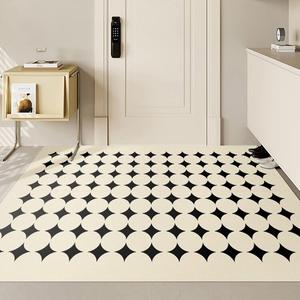 Budis Ковер 120х140 см из ПВХ для прихожей, моющийся, нескользящий, нарезной, в винтажном геометрическом стиле B-Square [Leather]