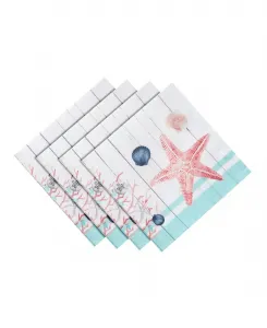 Набор из 4 рождественских салфеток в прибрежном стиле Laural Home, лазурный