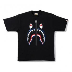 Футболка A Bathing Ape Half Zip Shark Face Tee 'Black'