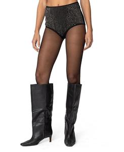 Микро-шорты со стразами Edikted, черный