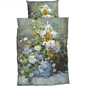 Постельное белье Goebel «Весенние цветы» с цветочным узором, цвет blaugrau