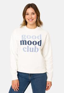 Толстовка Sublevel SCHRIFTZUG GOOD MOOD CLUB VORNE, Weiß-/Transparent