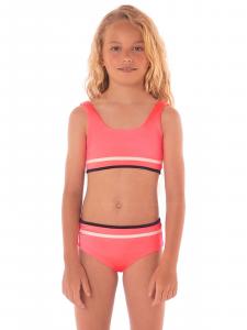 Детский купальник Maaji Retro Swim Set вишневого цвета с эластичным вырезом-лодочкой, пляжный, красный 290