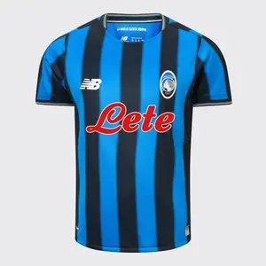 Детская футболка основной формы ATALANTA BC 2025/2026 Реплика New Balance, синий/черный