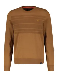 Свитер вязаный LERROS "Свитер вязаный LERROS, полоска в тон", коричневый