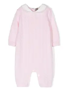 Боди из вирджинской шерсти фактурной вязки Little Bear, розовый