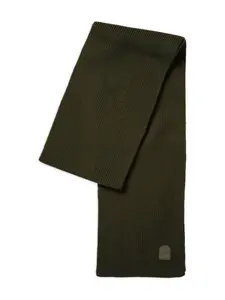 Шарф из шерсти мериноса в рубчик Parajumpers, зеленый