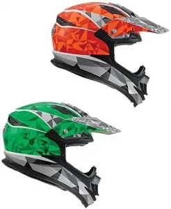 Мотоциклетный шлем AGV Onoff MDS E2205, разноцветный (пирамиды, белый/зеленый), размер XL, Pyramids Blanc/Vert