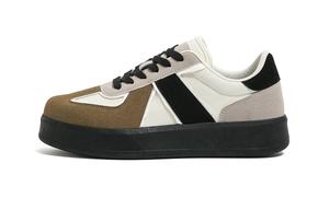 HUANQIU Скользоустойчивые износостойкие дышащие мужские скейтерские кеды низкие черно-белые бежево-хаки, цвет Beige Khaki