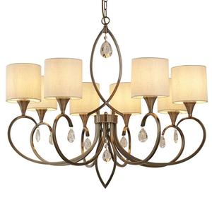 Подвесной светильник searchlight Alberto, смешанная ткань/сталь - 8-световая