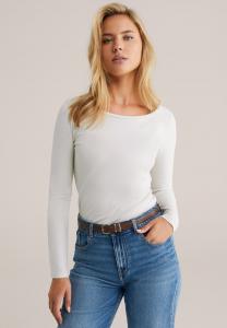 Топ WE Fashion Long sleeved top, Beige/Off-White