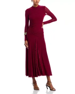 Платье Лияны из сетчатой ткани с драпировкой Bardot, розовый